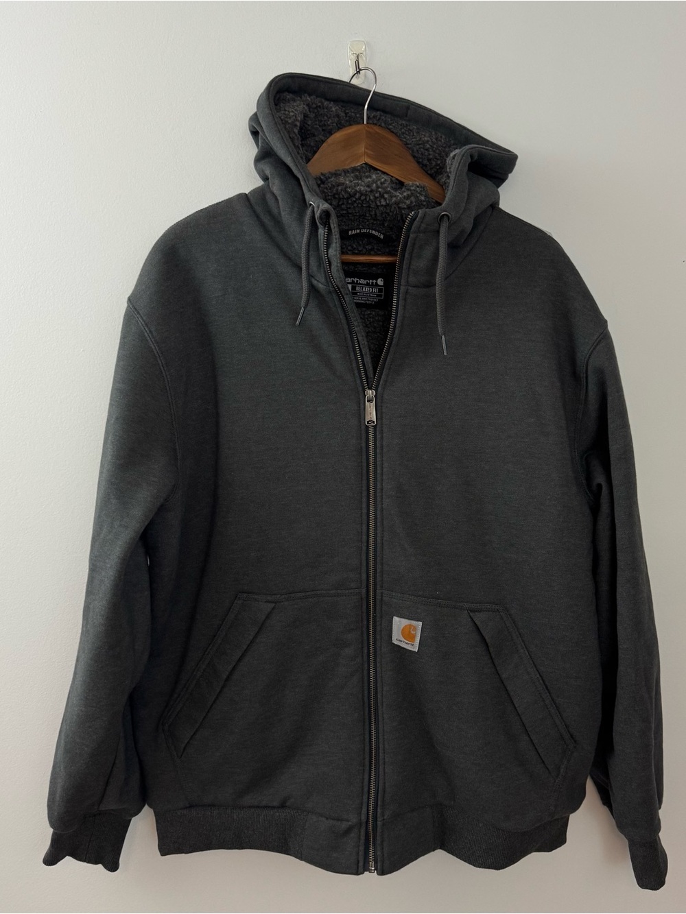 Carhartt Rain Defender Thermal-Lined / Sherpa-Lined Full-Zip Sweatshirt Size L